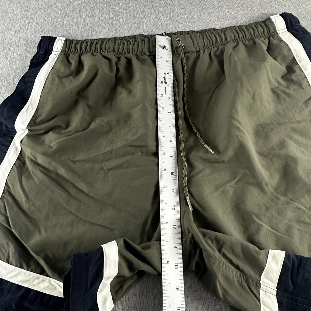 Nautica‎ Swim Trunks Mens XL Green Lined Drawstring Elastic Color Block Lined